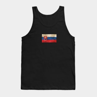 Vintage Aged and Scratched Slovakian Flag Tank Top